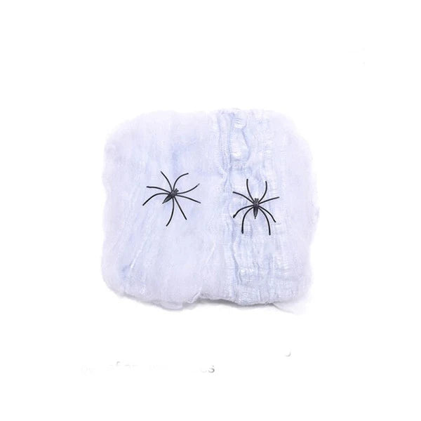 Spider Web Decoration Stretchable Fabric With Artificial Spider