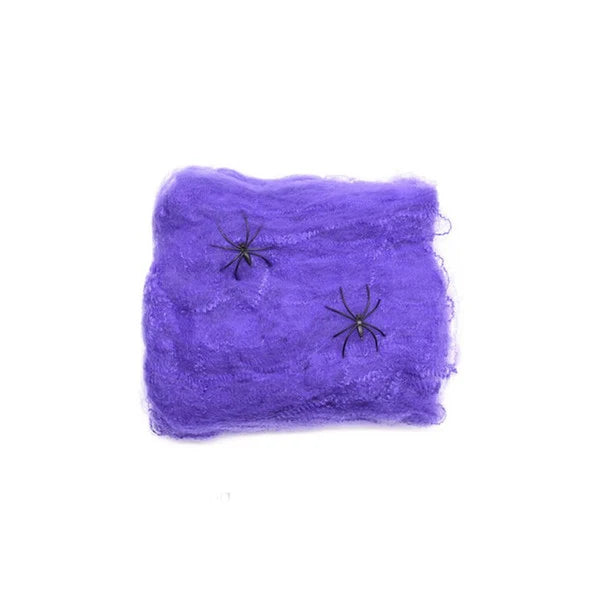 Spider Web Decoration Stretchable Fabric With Artificial Spider