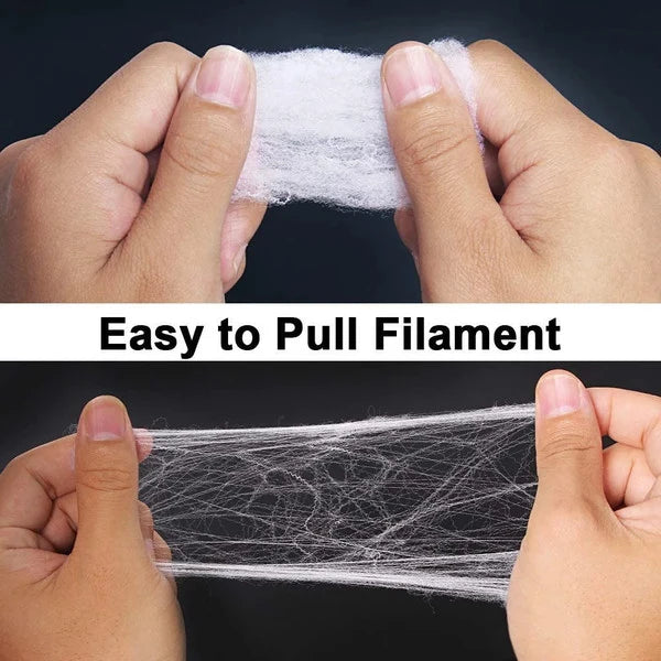 Spider Web Decoration Stretchable Fabric With Artificial Spider