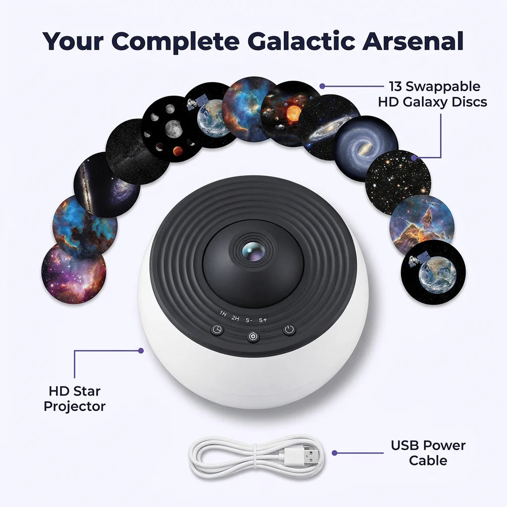 Starry Sky Projector 13 HD Projections & Adjustable Focus