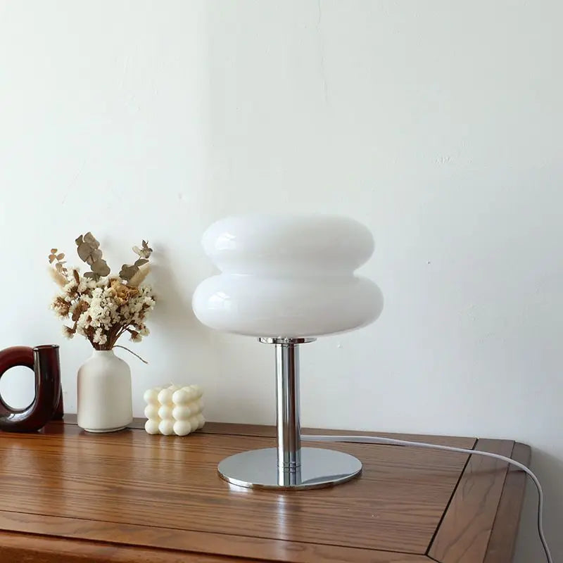 Table Lamp Glass Shade USB Rechargeable 3-Level Dimmable