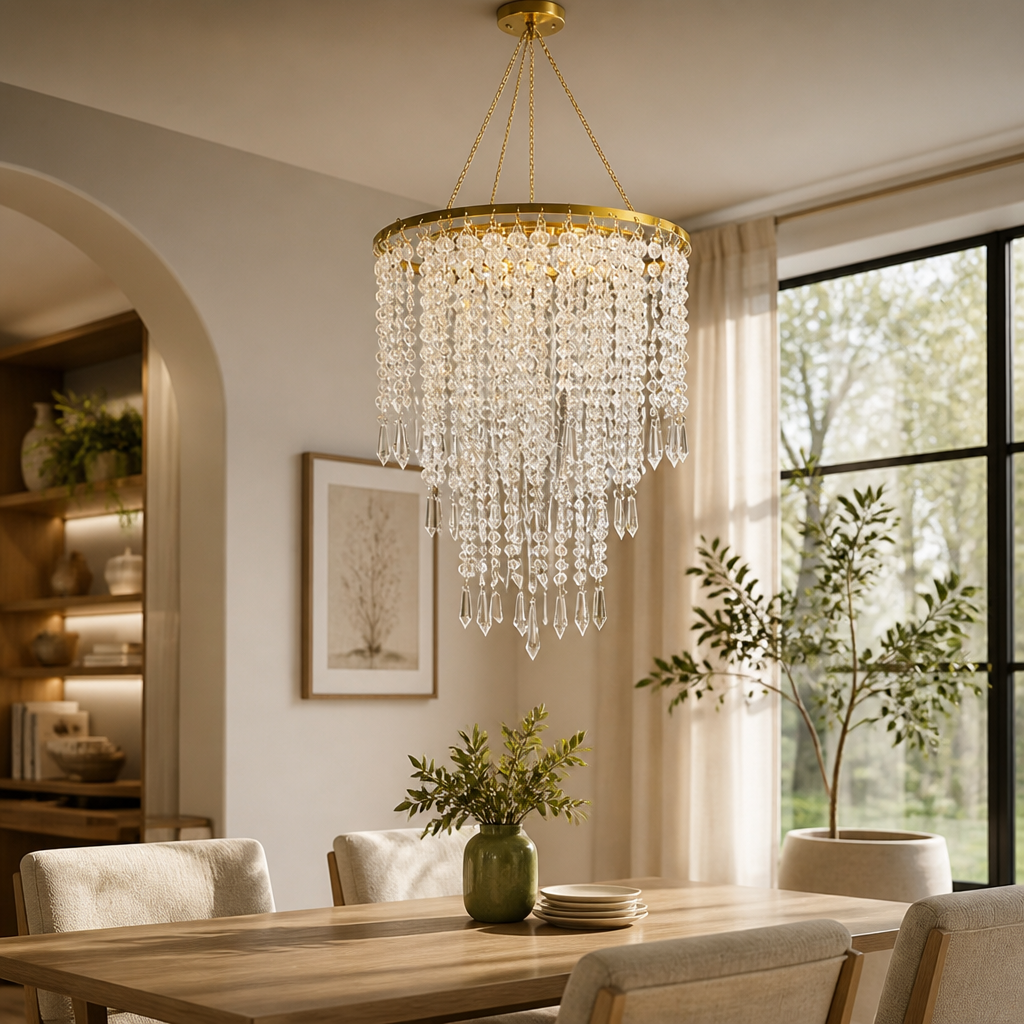 Three-Tier Beaded Chandelier