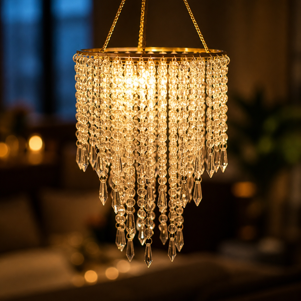Three-Tier Beaded Chandelier