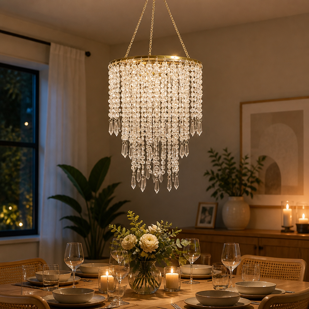 Three-Tier Beaded Chandelier