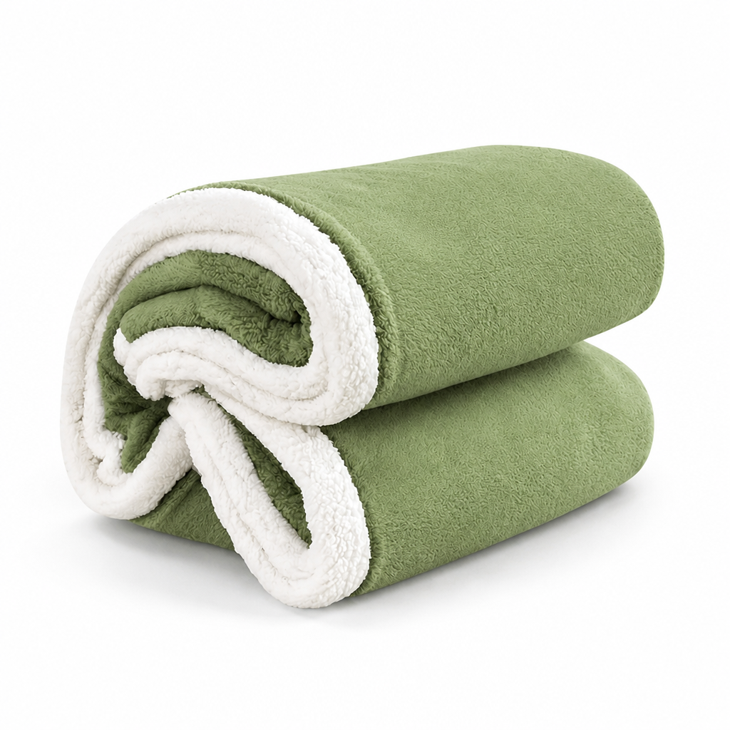 Throw Blanket Sherpa Double-Layer Machine Washable