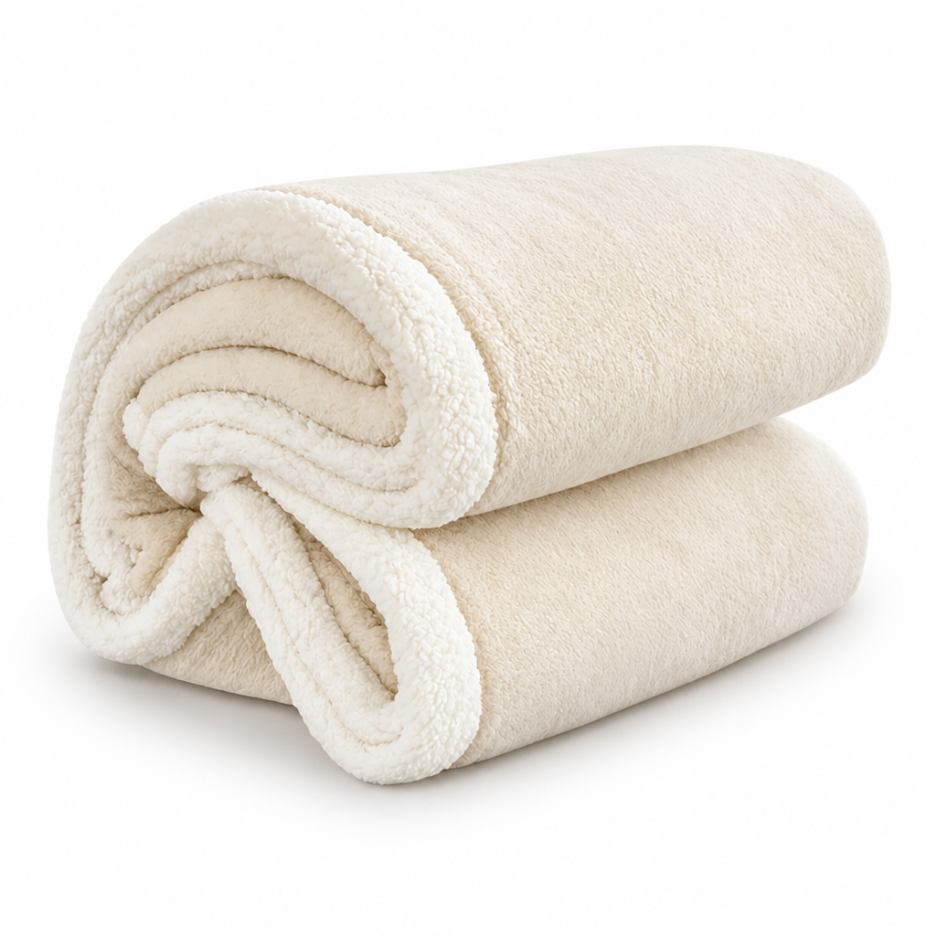 Throw Blanket Sherpa Double-Layer Machine Washable