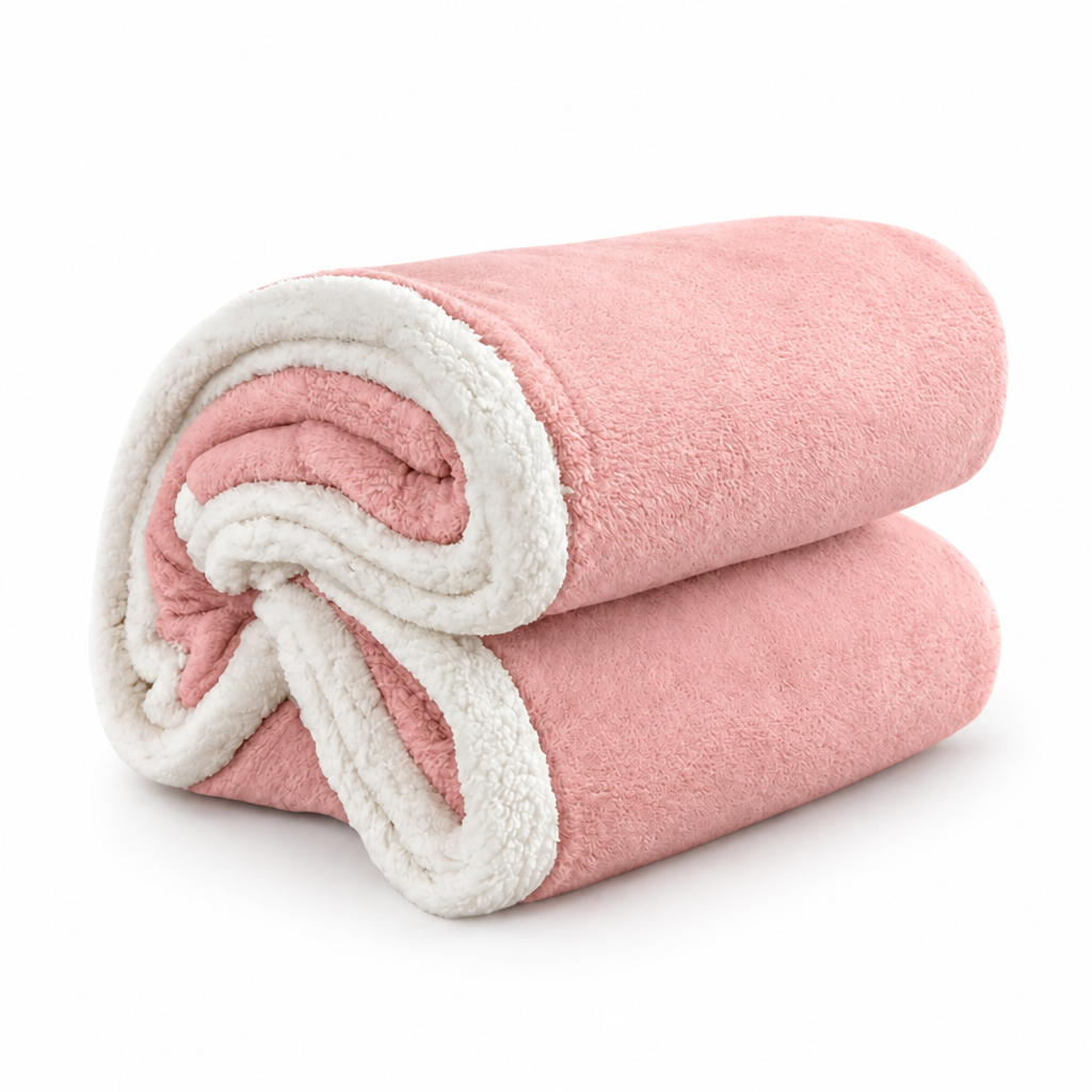 Throw Blanket Sherpa Double-Layer Machine Washable