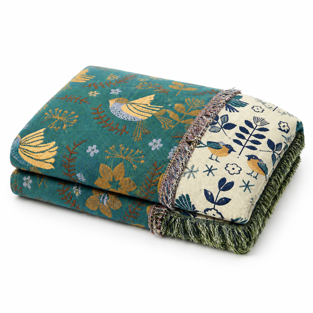 Throw Reversible Cotton Machine Washable