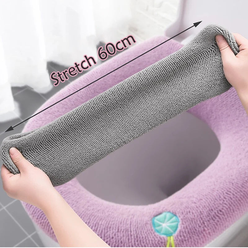 Toilet Seat Cover Pumpkin Pattern Stretchable & Machine Washable