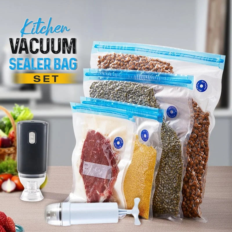 Vacuum Sealer Kit Pump & Reusable Bags 40-Piece