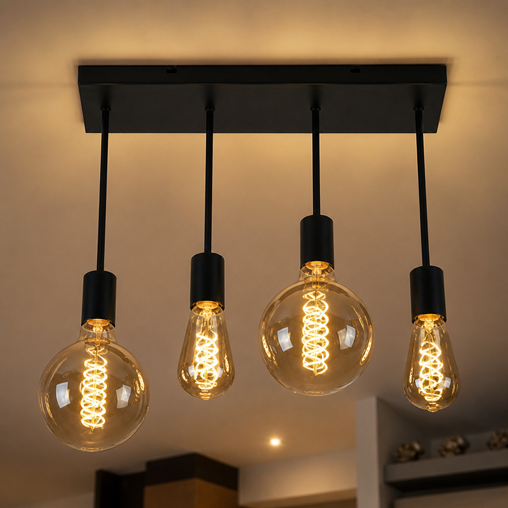Vintage Black Spotlight Ceiling Light