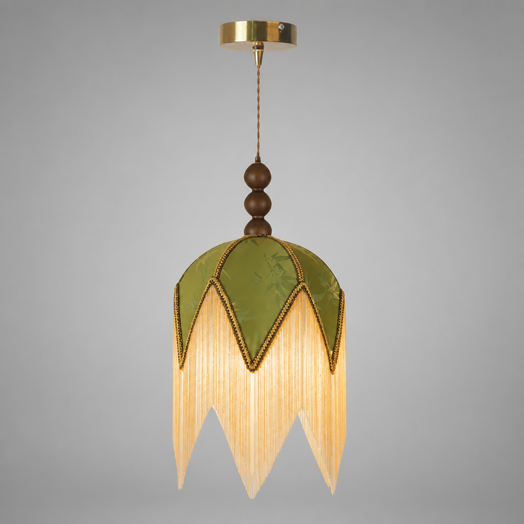 Vintage Cloth Shade Pendant Light