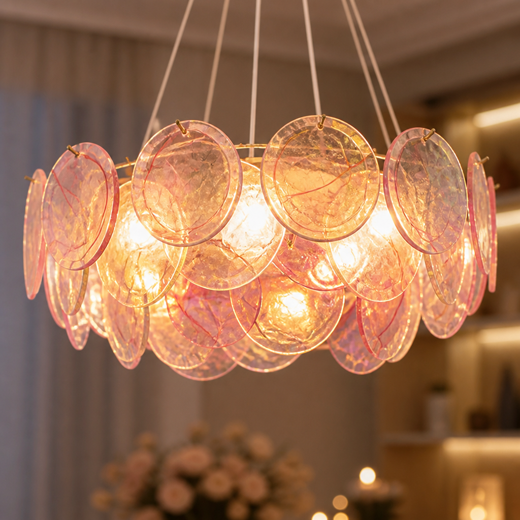 Vintage Colorful Glass Chandelier