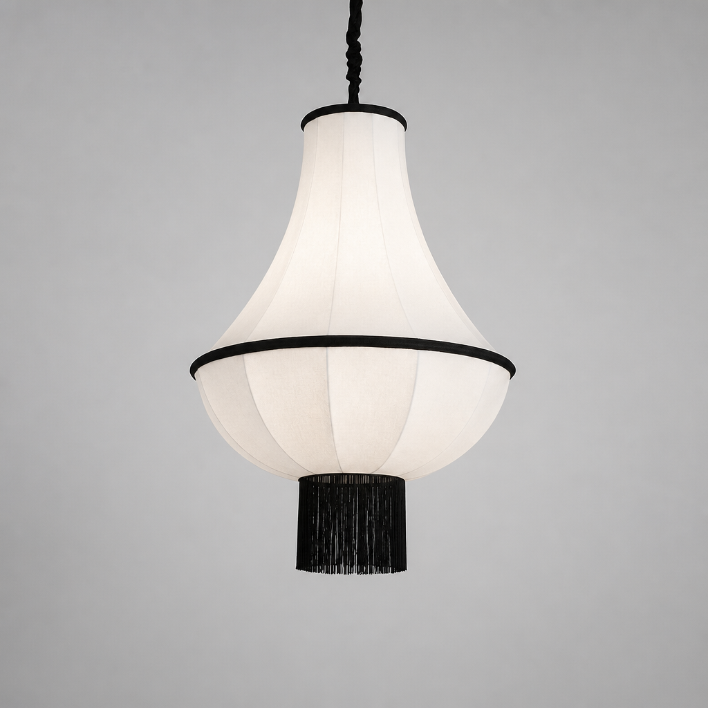 Vintage Fabric Iron Frame Pendant Light