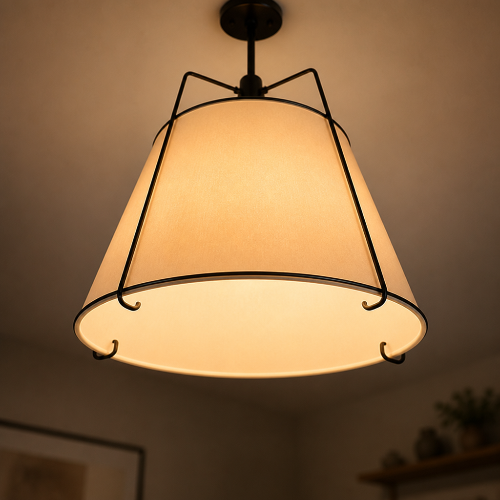 Vintage Fabric Pendant Light