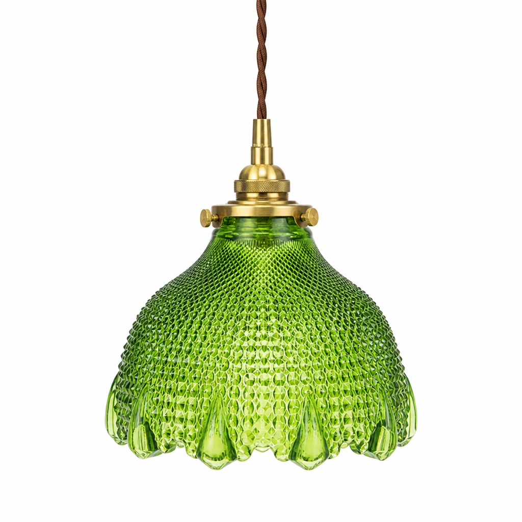 Vintage Green Glass Pendant Light
