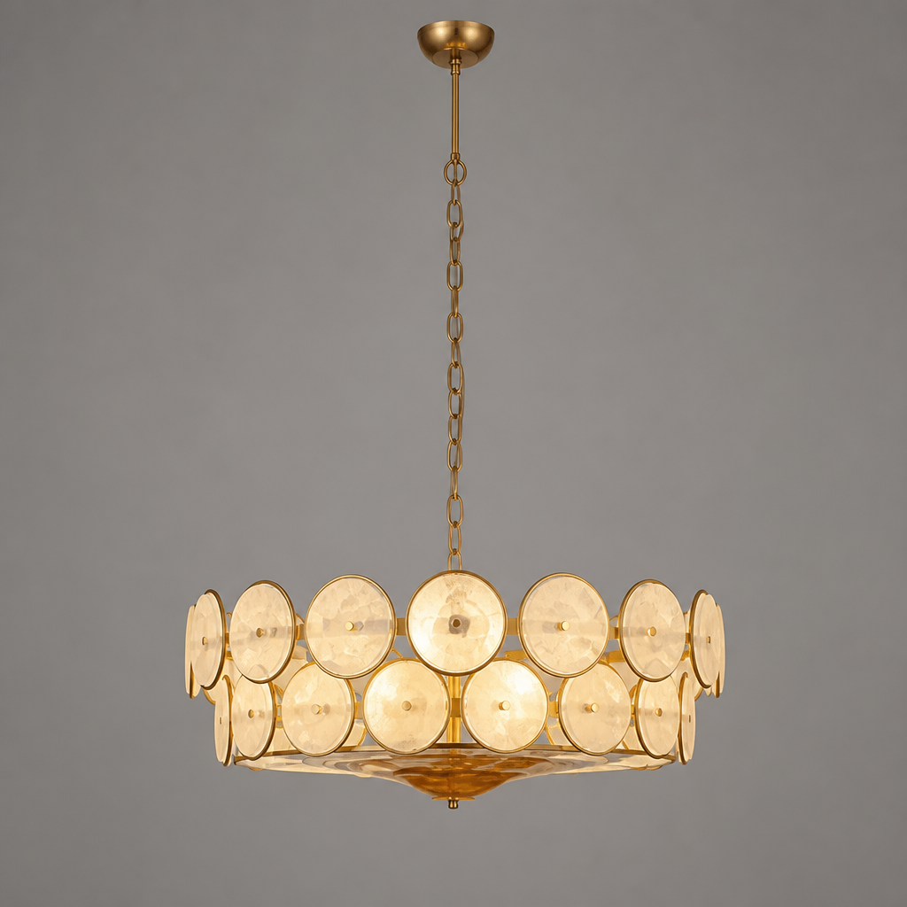 Vintage White LED Round Chandelier