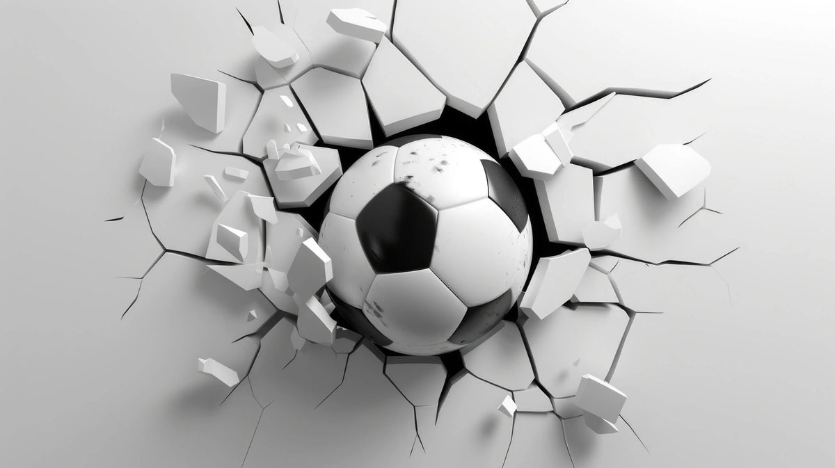 Wallpaper 3D Soccer Broken Wall Peel & Stick