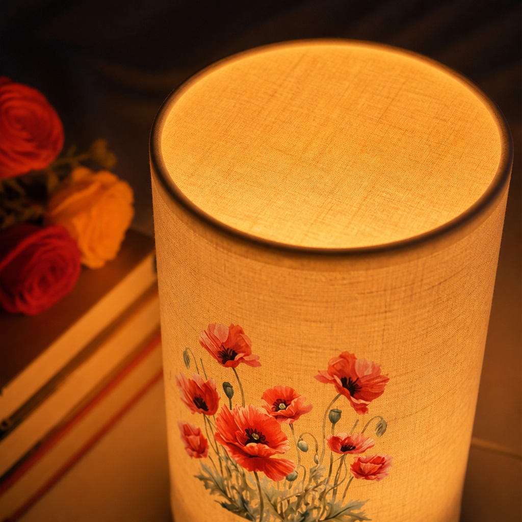 Watercolor Poppy Desk Lamp