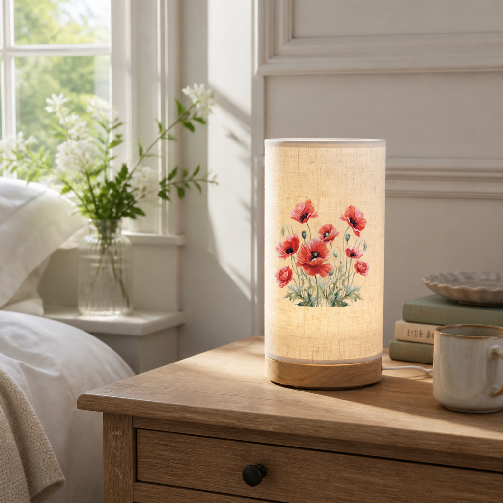 Watercolor Poppy Desk Lamp