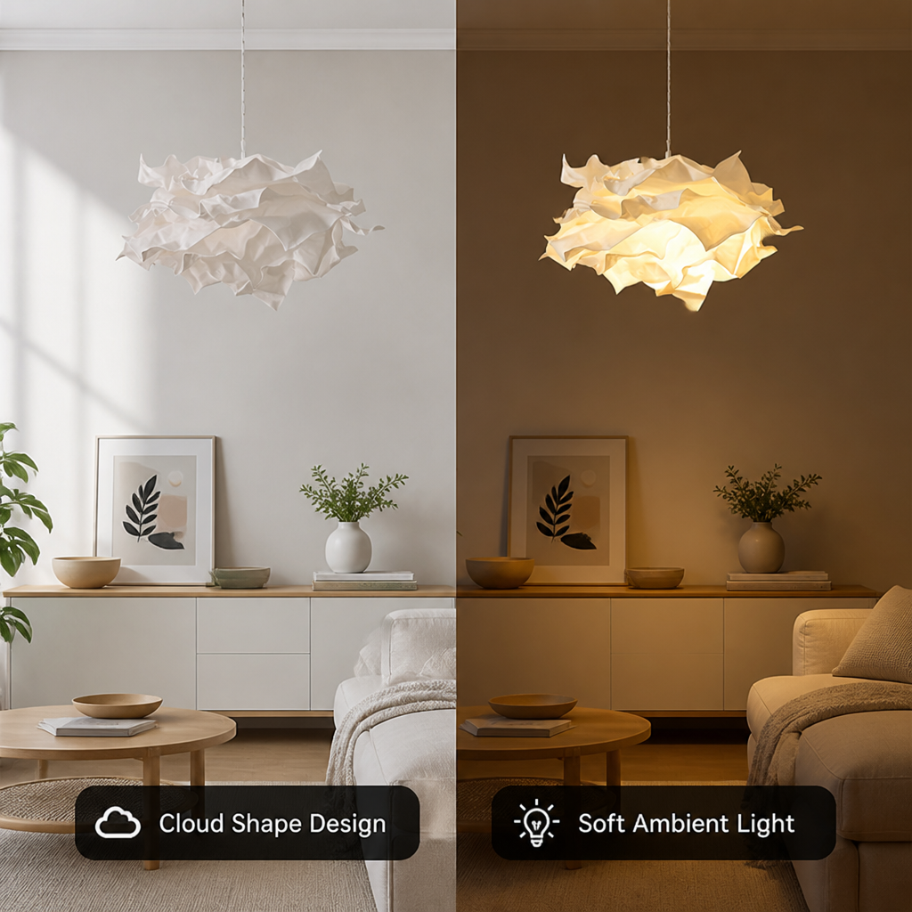 White Flower Cloud Pendant Light
