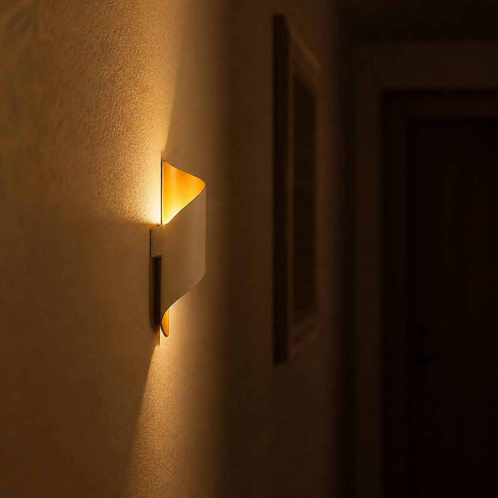 White Gold LED Outdoor Wall Light