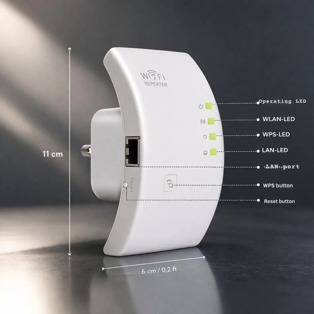 Wi-Fi Range Extender Plug-and-Play Up to 300 Mbps