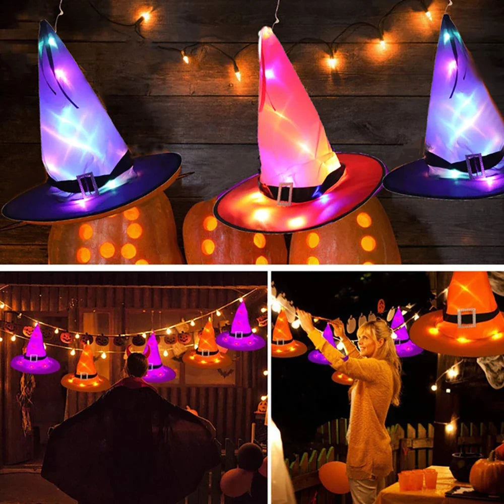 Witch Hat LED Lighted Hanging Loop