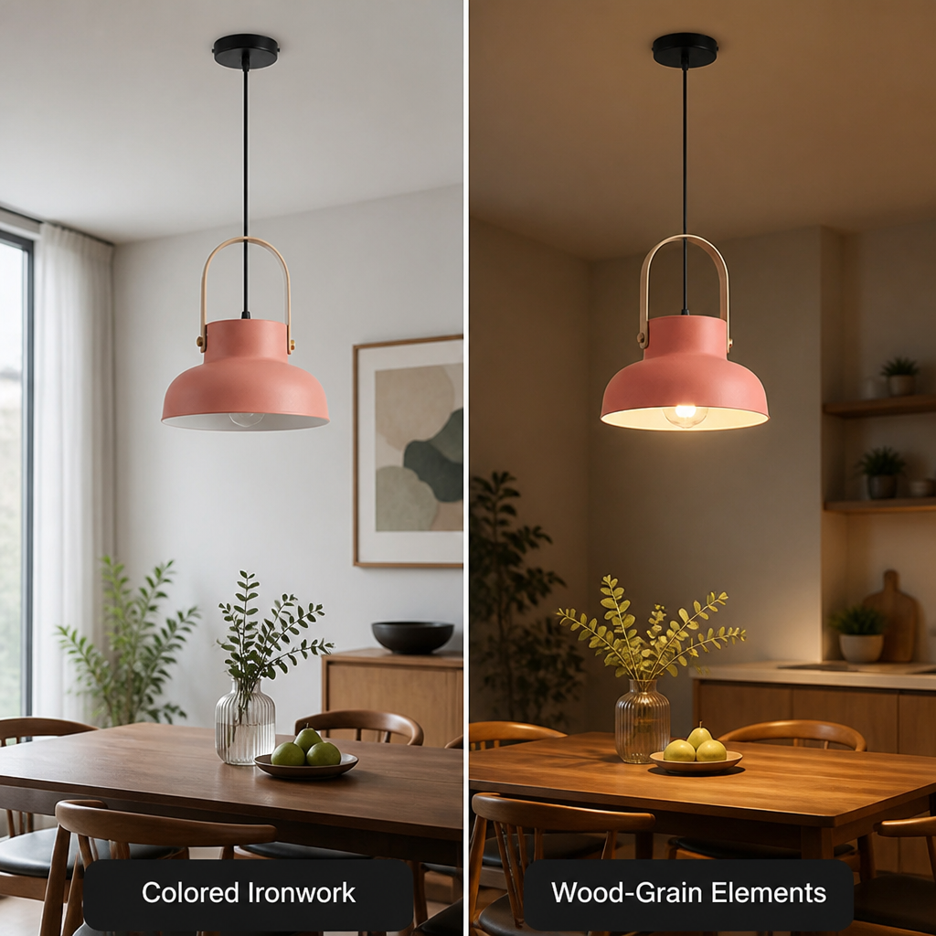 Wood-Grain Macaron Pendant Light