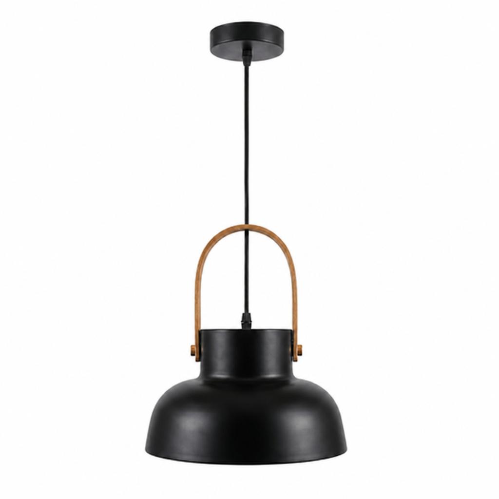 Wood-Grain Macaron Shade Pendant Light
