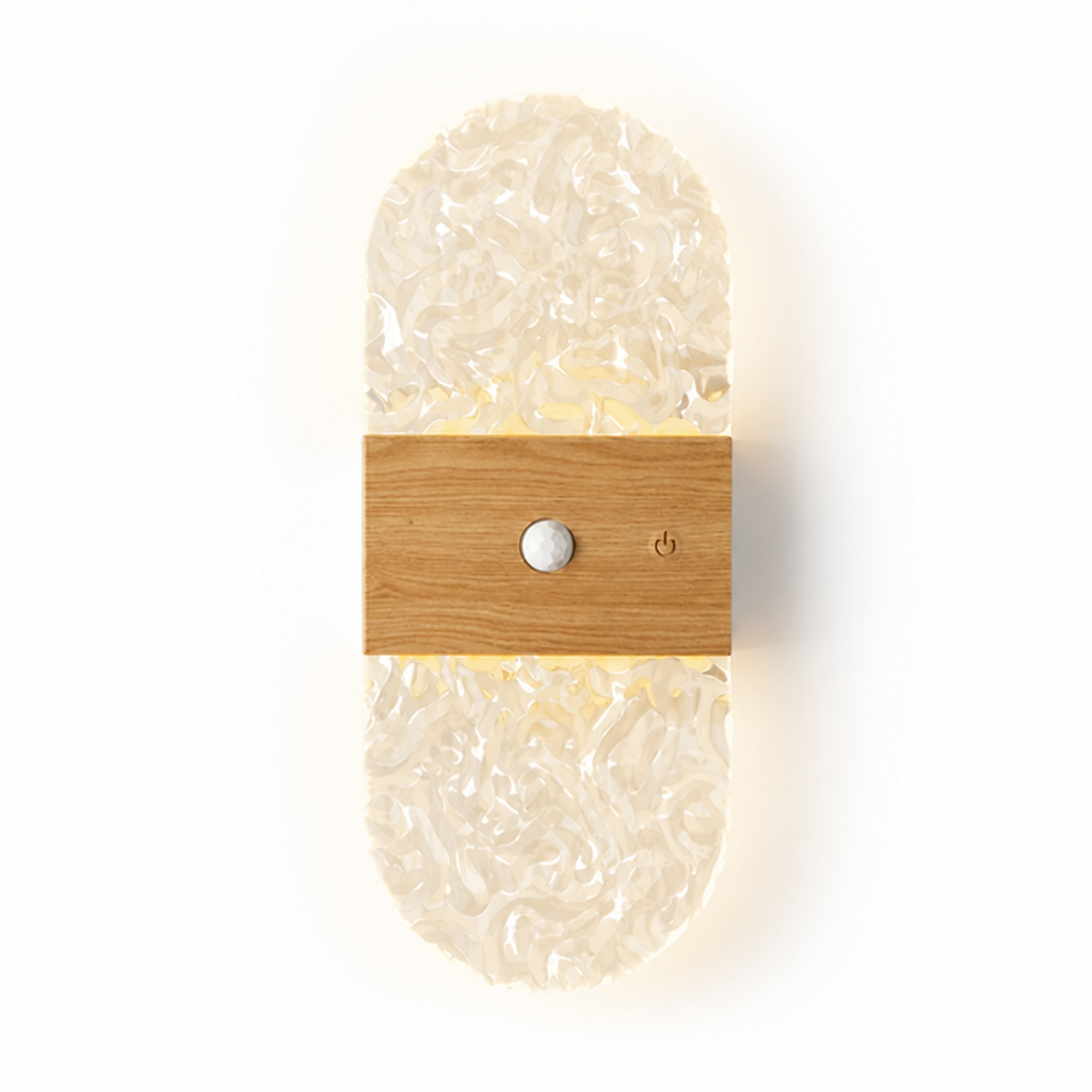 Wood LED Motion Sensor Wall Sconce