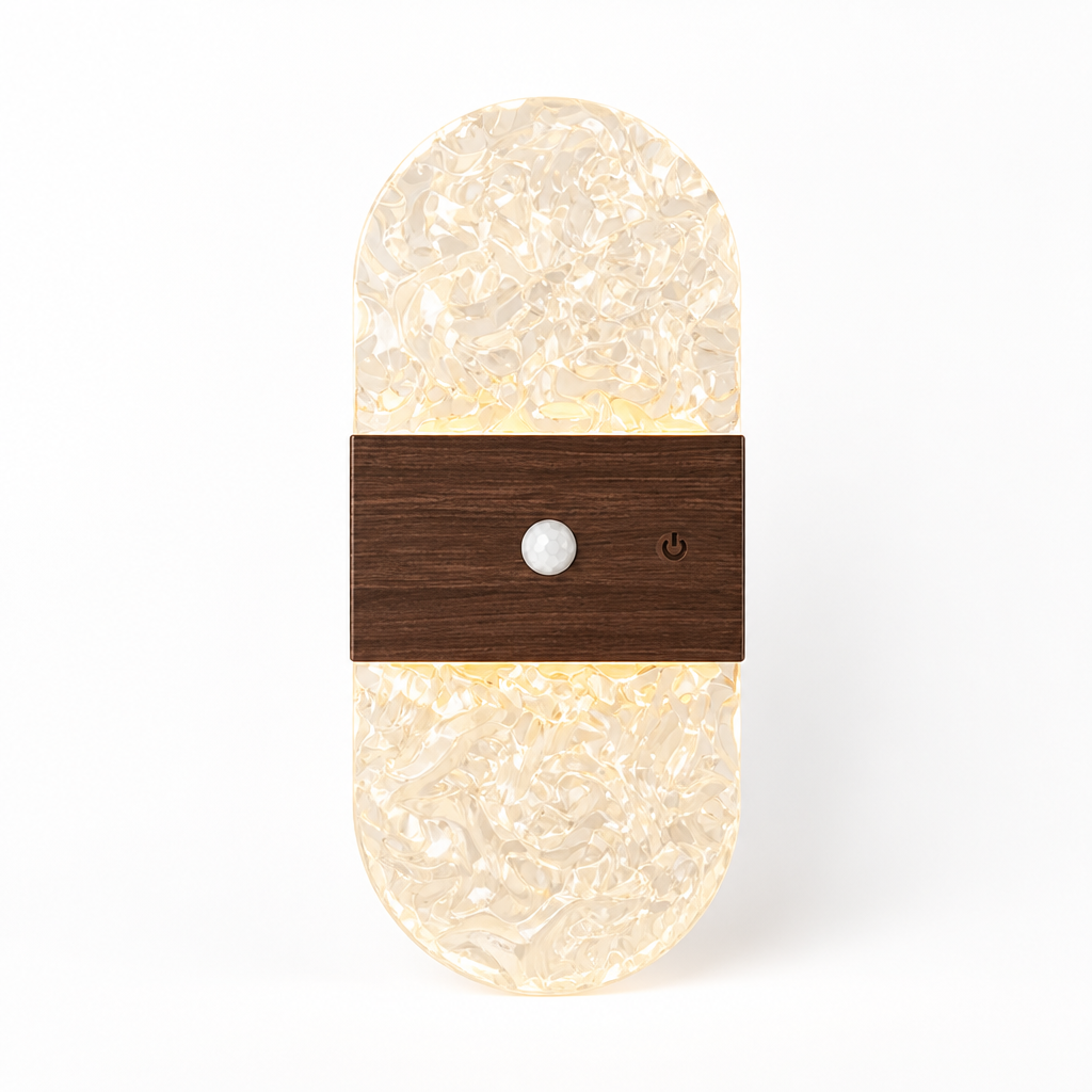Wood LED Motion Sensor Wall Sconce