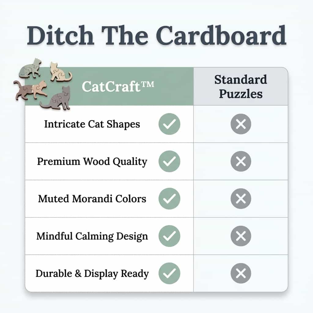 Wooden Cat Puzzle Natural Wood 135 Pieces