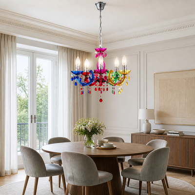 Modern Colorful Globe Cluster Chandelier