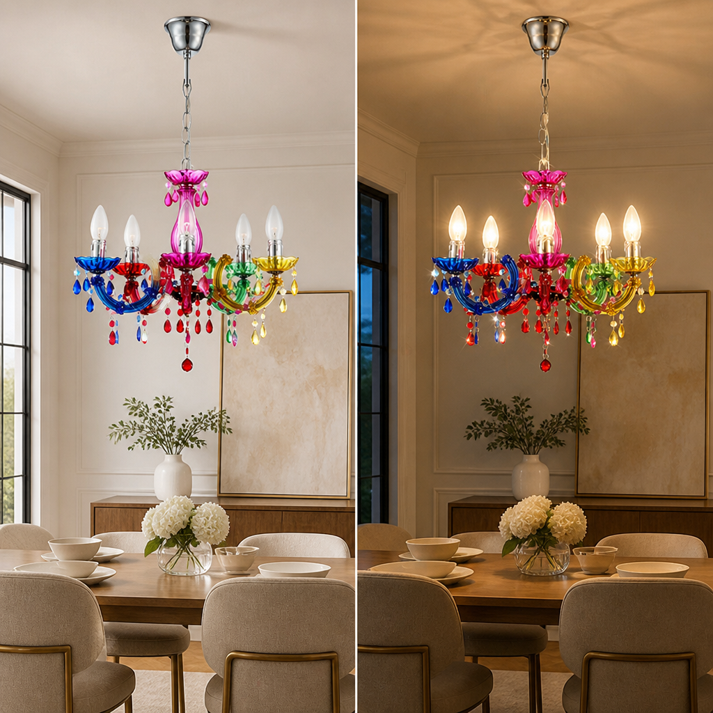 Modern Colorful Globe Cluster Chandelier