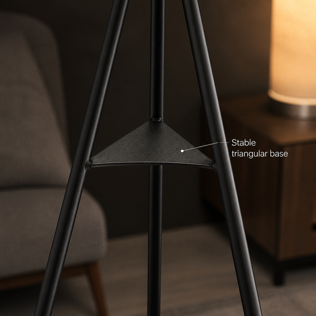 Scandinavian Black & Gold Fabric Floor Lamp