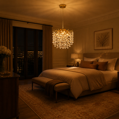Luxury Modern Gold Crystal Chandelier