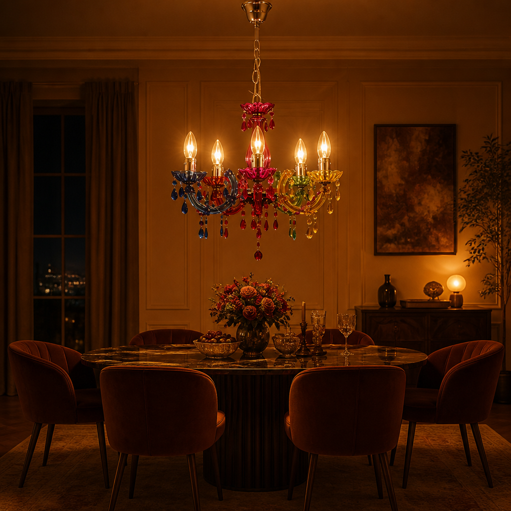 Modern Colorful Globe Cluster Chandelier