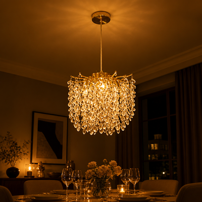 Luxury Modern Gold Crystal Chandelier