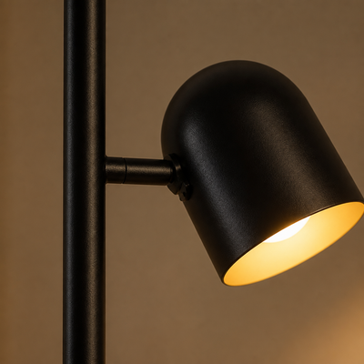 Industrial Black Metal Double-Head Floor Lamp