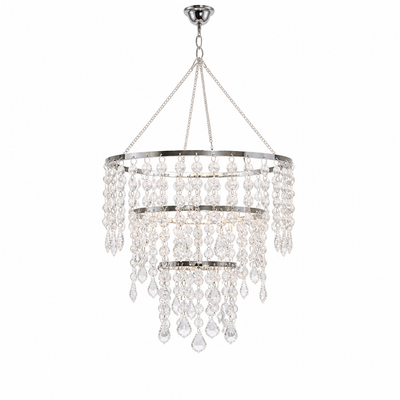 Acrylic Three-Layer Beaded Chandelier