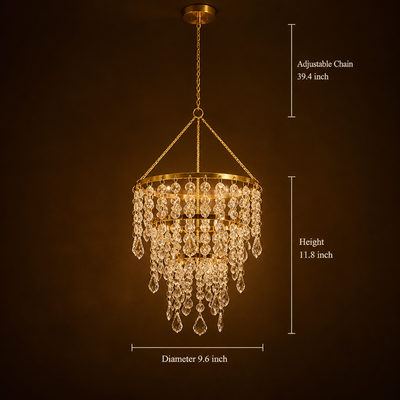 Acrylic Three-Layer Beaded Chandelier