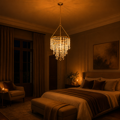 Acrylic Three-Layer Beaded Chandelier