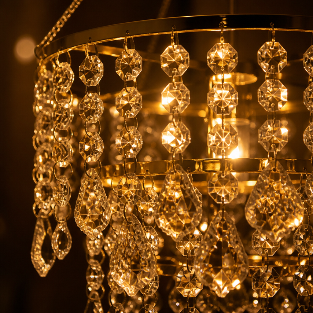 Acrylic Three-Layer Beaded Chandelier