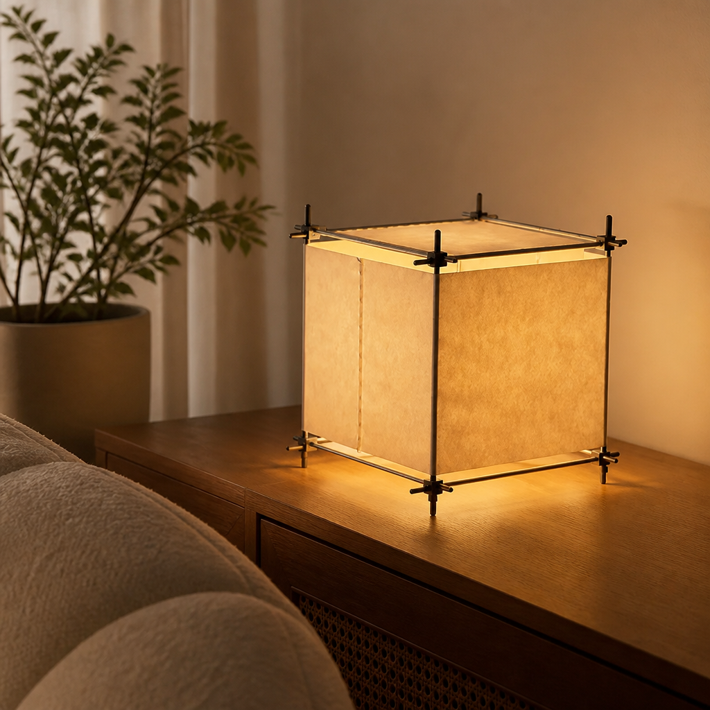 Adjustable Color Solid Wood Kraft-Paper Floor Lamp