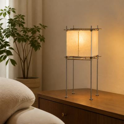 Adjustable Color Solid Wood Kraft-Paper Floor Lamp