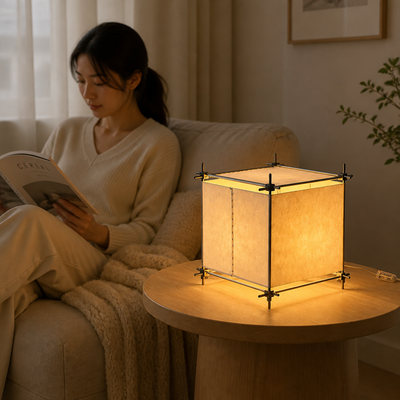 Adjustable Color Solid Wood Kraft-Paper Floor Lamp