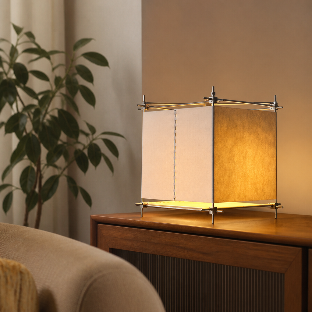 Adjustable Color Solid Wood Kraft-Paper Floor Lamp
