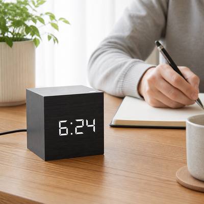 Alarm Clock LED Display Time Date & Temperature