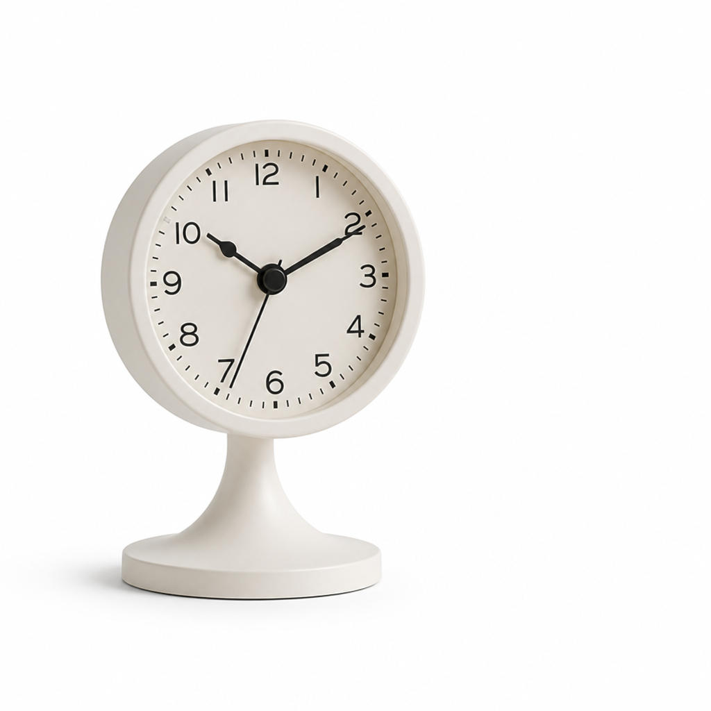 Alarm Clock Silent Quartz Metal Body & Backlight